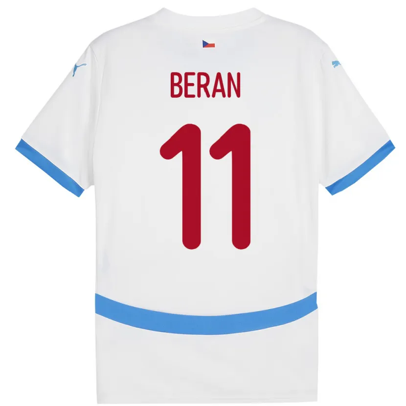 Danxen Niño Camiseta Chequia Stepan Beran #11 Blanco 2ª Equipación 24-26 La Camisa