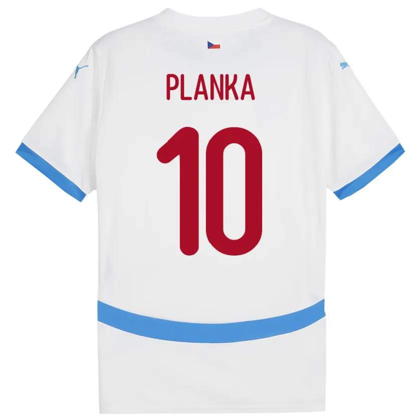 Danxen Niño Camiseta Chequia David Planka #10 Blanco 2ª Equipación 24-26 La Camisa