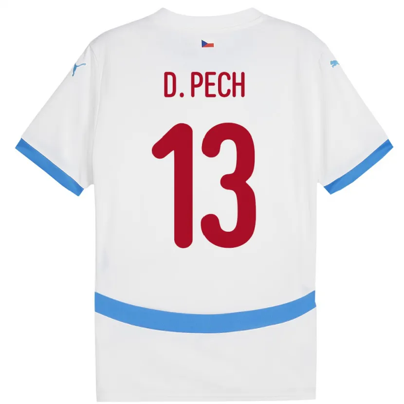 Danxen Niño Camiseta Chequia Dominik Pech #13 Blanco 2ª Equipación 24-26 La Camisa