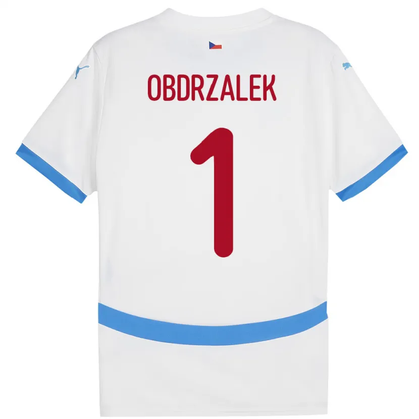 Danxen Niño Camiseta Chequia Marek Obdrzalek #1 Blanco 2ª Equipación 24-26 La Camisa
