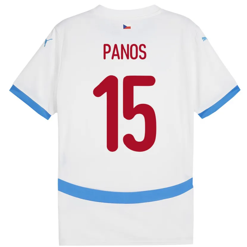 Danxen Niño Camiseta Chequia Jiri Panos #15 Blanco 2ª Equipación 24-26 La Camisa