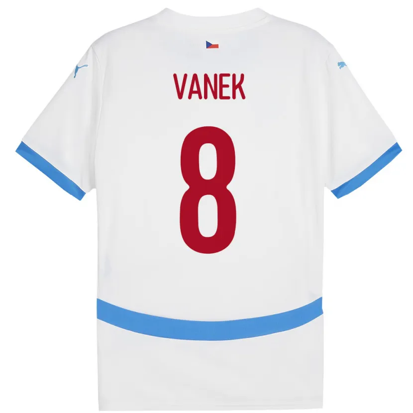 Danxen Niño Camiseta Chequia Lukas Vanek #8 Blanco 2ª Equipación 24-26 La Camisa