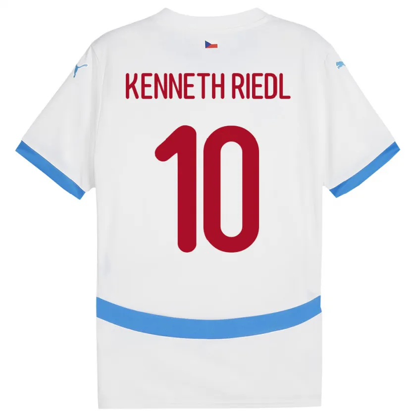 Danxen Niño Camiseta Chequia Victor Kenneth Riedl #10 Blanco 2ª Equipación 24-26 La Camisa