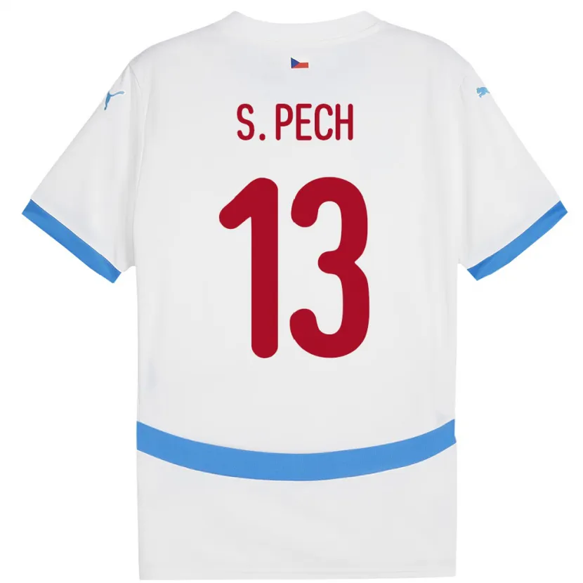 Danxen Niño Camiseta Chequia Sebastian Pech #13 Blanco 2ª Equipación 24-26 La Camisa