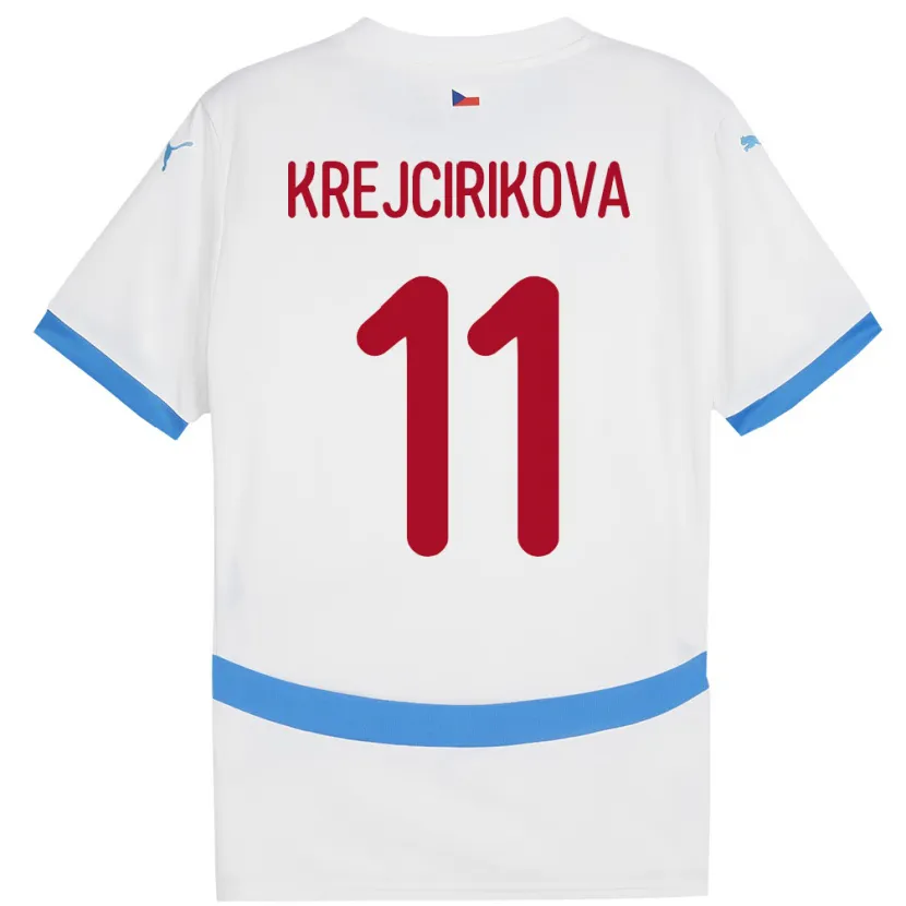 Danxen Niño Camiseta Chequia Tereza Krejčiříková #11 Blanco 2ª Equipación 24-26 La Camisa