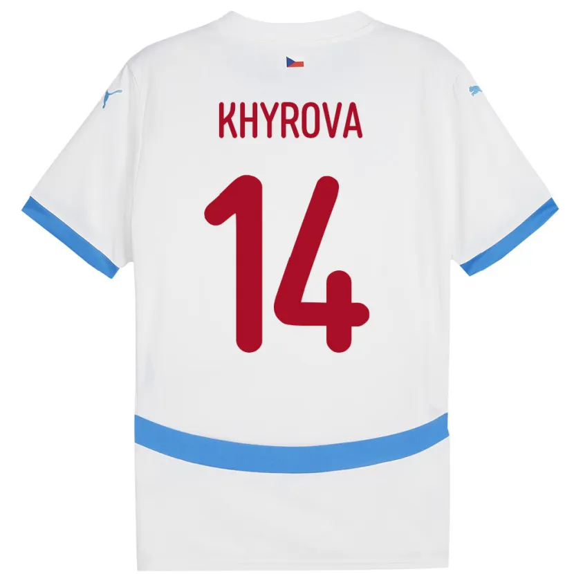 Danxen Niño Camiseta Chequia Michaela Khýrová #14 Blanco 2ª Equipación 24-26 La Camisa