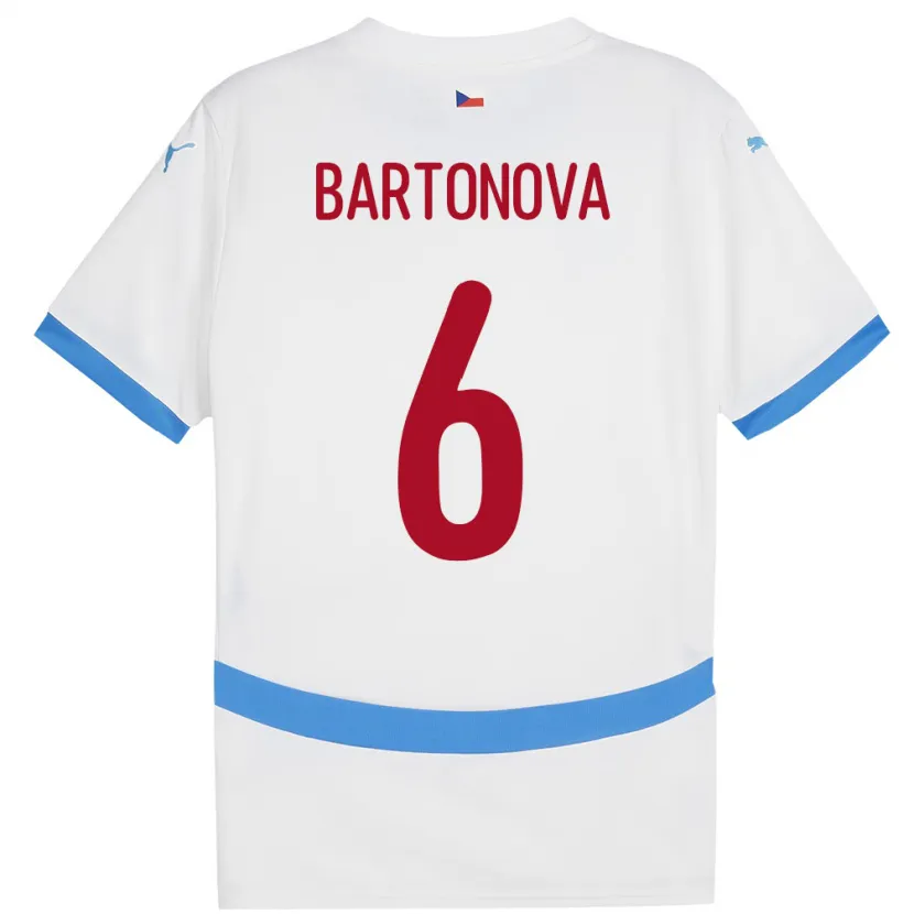 Danxen Niño Camiseta Chequia Eva Bartoňová #6 Blanco 2ª Equipación 24-26 La Camisa