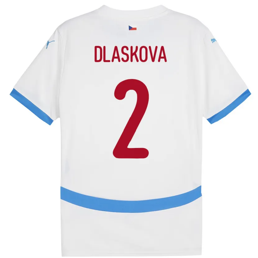 Danxen Niño Camiseta Chequia Anna Dlasková #2 Blanco 2ª Equipación 24-26 La Camisa