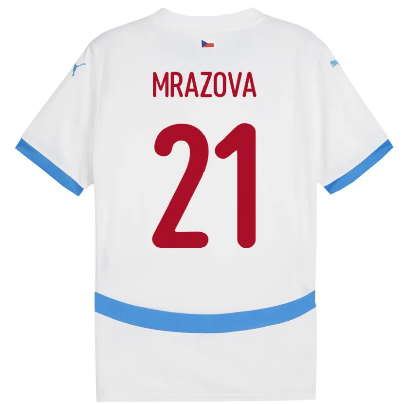 Danxen Niño Camiseta Chequia Miroslava Mrázová #21 Blanco 2ª Equipación 24-26 La Camisa