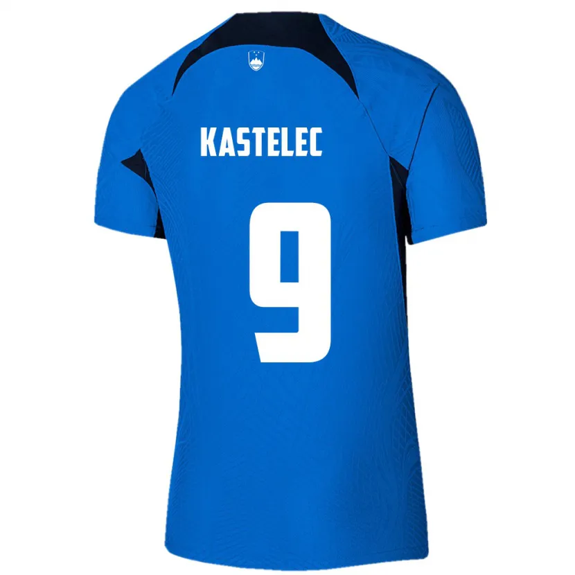 Danxen Niño Camiseta Eslovenia Mirjam Kastelec #9 Azul 2ª Equipación 24-26 La Camisa