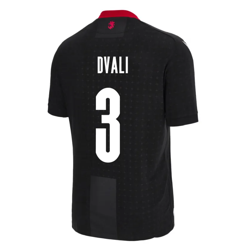 Danxen Niño Camiseta Georgia Lasha Dvali #3 Negro 2ª Equipación 24-26 La Camisa