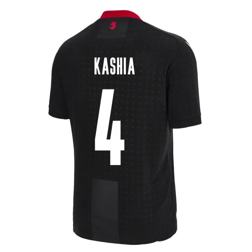 Danxen Niño Camiseta Georgia Guram Kashia #4 Negro 2ª Equipación 24-26 La Camisa