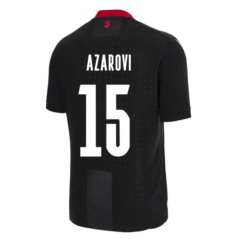 Danxen Niño Camiseta Georgia Irakli Azarovi #15 Negro 2ª Equipación 24-26 La Camisa