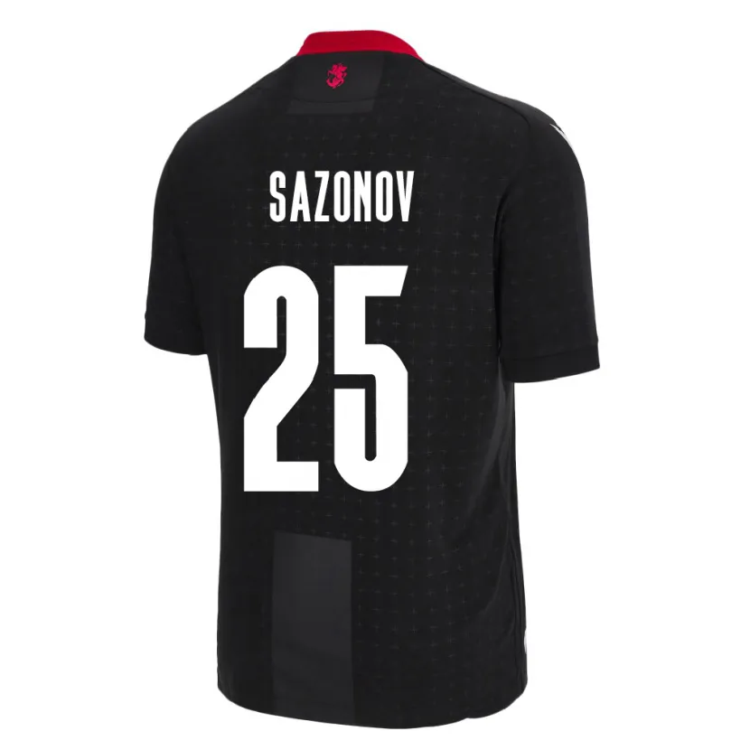 Danxen Niño Camiseta Georgia Saba Sazonov #25 Negro 2ª Equipación 24-26 La Camisa