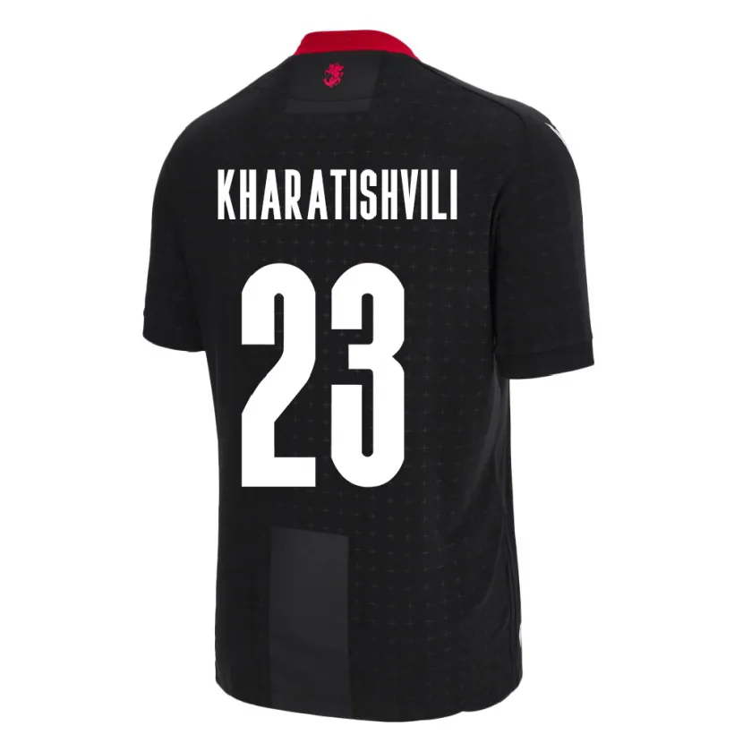 Danxen Niño Camiseta Georgia Luka Kharatishvili #23 Negro 2ª Equipación 24-26 La Camisa
