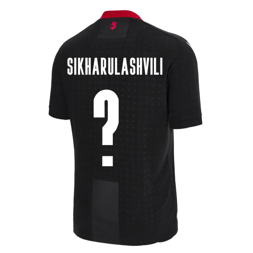 Danxen Niño Camiseta Georgia Nika Sikharulashvili #0 Negro 2ª Equipación 24-26 La Camisa
