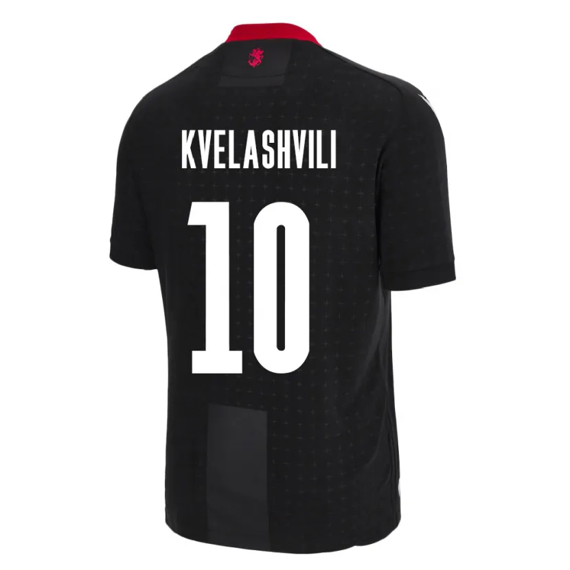 Danxen Niño Camiseta Georgia Nikoloz Kvelashvili #10 Negro 2ª Equipación 24-26 La Camisa