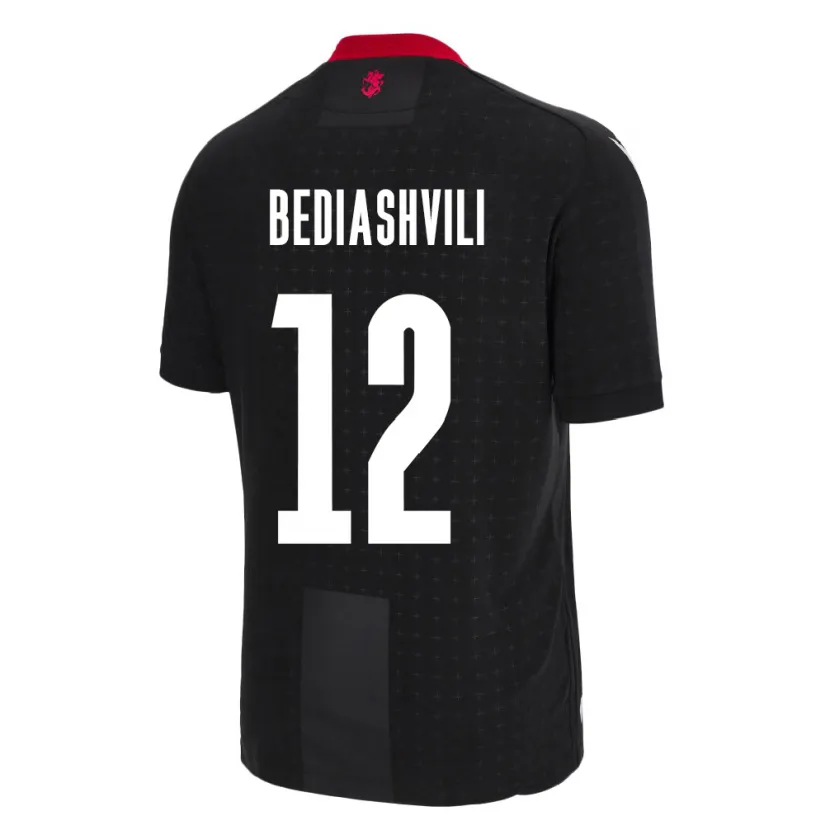 Danxen Niño Camiseta Georgia Giorgi Bediashvili #12 Negro 2ª Equipación 24-26 La Camisa