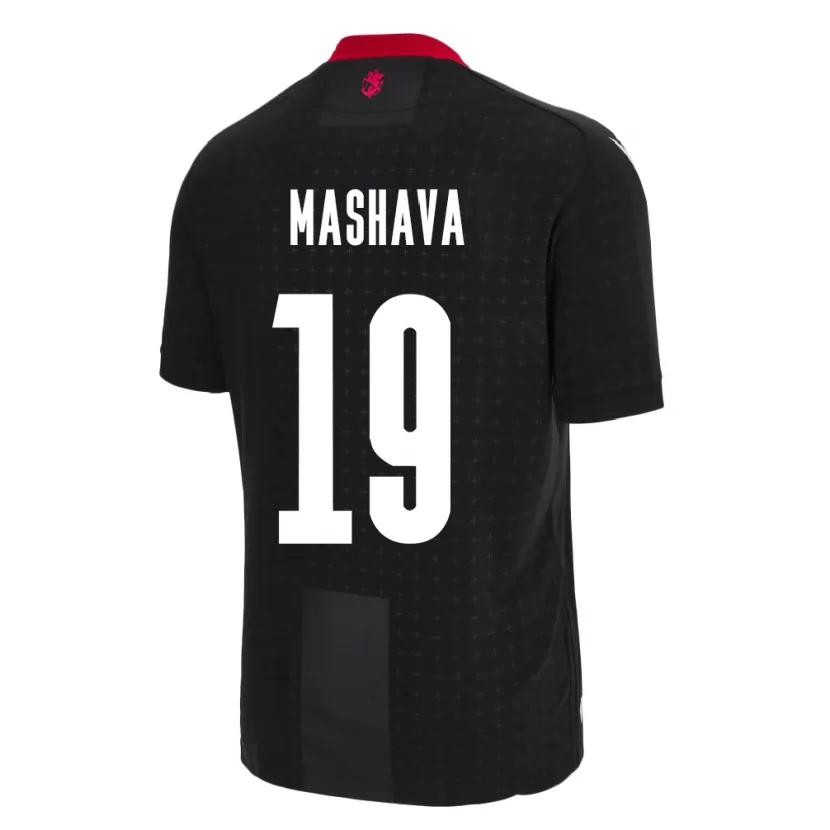 Danxen Niño Camiseta Georgia Avtandil Mashava #19 Negro 2ª Equipación 24-26 La Camisa