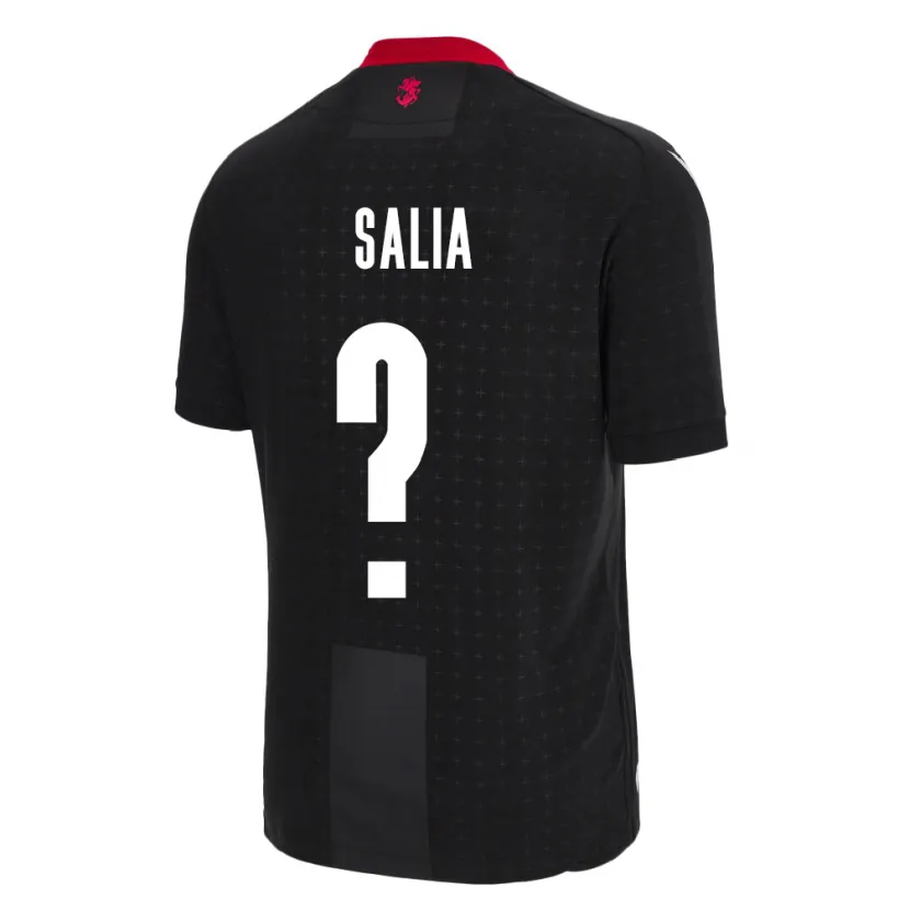 Danxen Niño Camiseta Georgia Vakhtang Salia #0 Negro 2ª Equipación 24-26 La Camisa