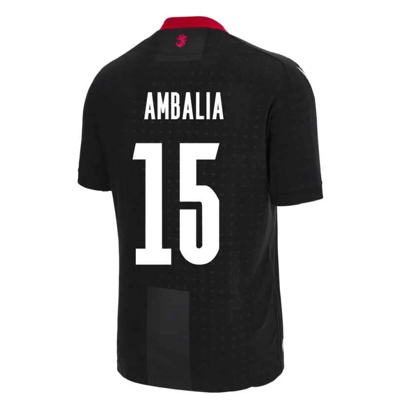 Danxen Niño Camiseta Georgia Tinatin Ambalia #15 Negro 2ª Equipación 24-26 La Camisa