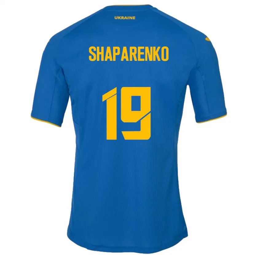Danxen Niño Camiseta Ucrania Mykola Shaparenko #19 Azul 2ª Equipación 24-26 La Camisa