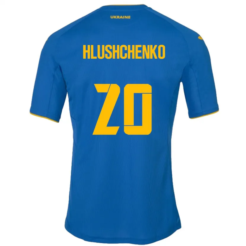Danxen Niño Camiseta Ucrania Inna Hlushchenko #20 Azul 2ª Equipación 24-26 La Camisa