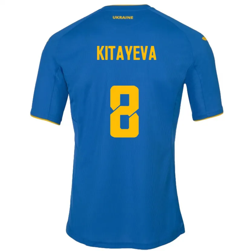 Danxen Niño Camiseta Ucrania Tetyana Kitayeva #8 Azul 2ª Equipación 24-26 La Camisa