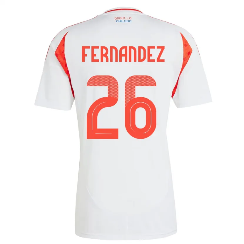 Danxen Niño Camiseta Chile Nicolás Fernández #26 Blanco 2ª Equipación 24-26 La Camisa