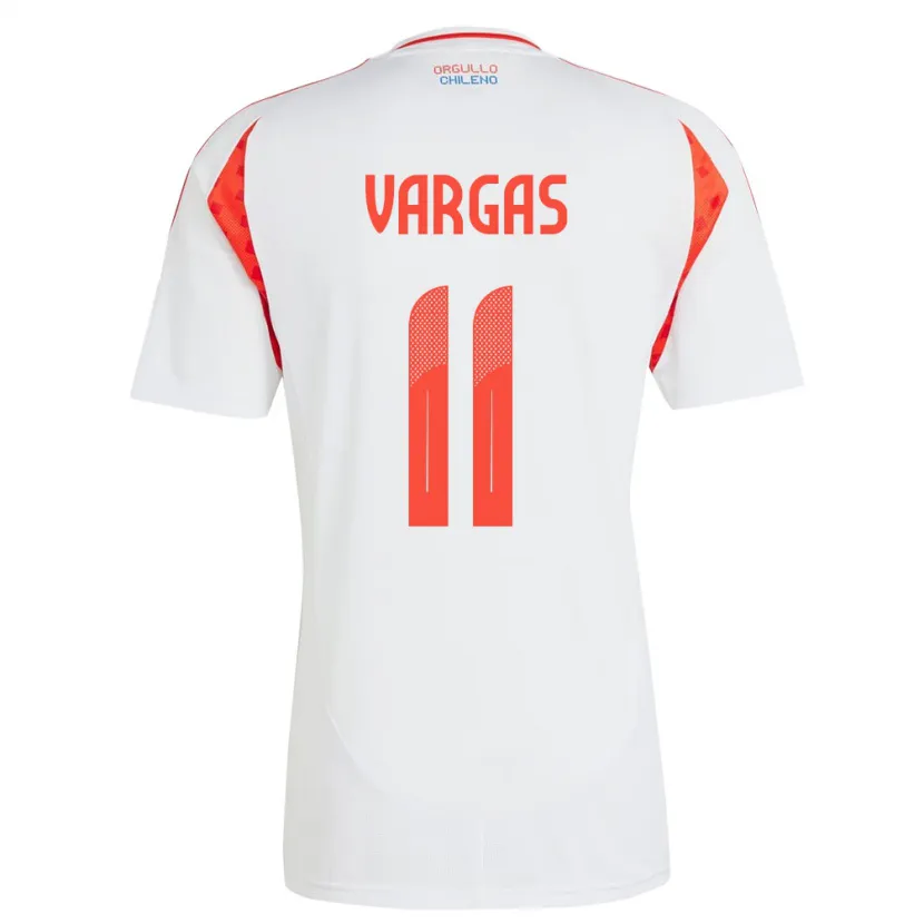 Danxen Niño Camiseta Chile Eduardo Vargas #11 Blanco 2ª Equipación 24-26 La Camisa