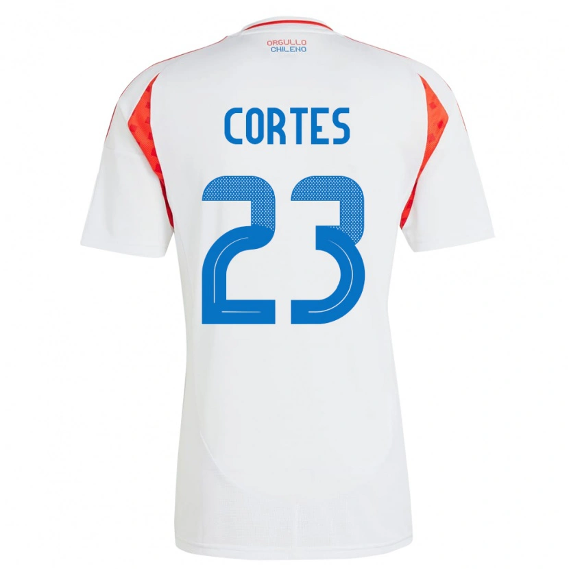Danxen Niño Camiseta Chile Brayan Cortés #23 Blanco 2ª Equipación 24-26 La Camisa