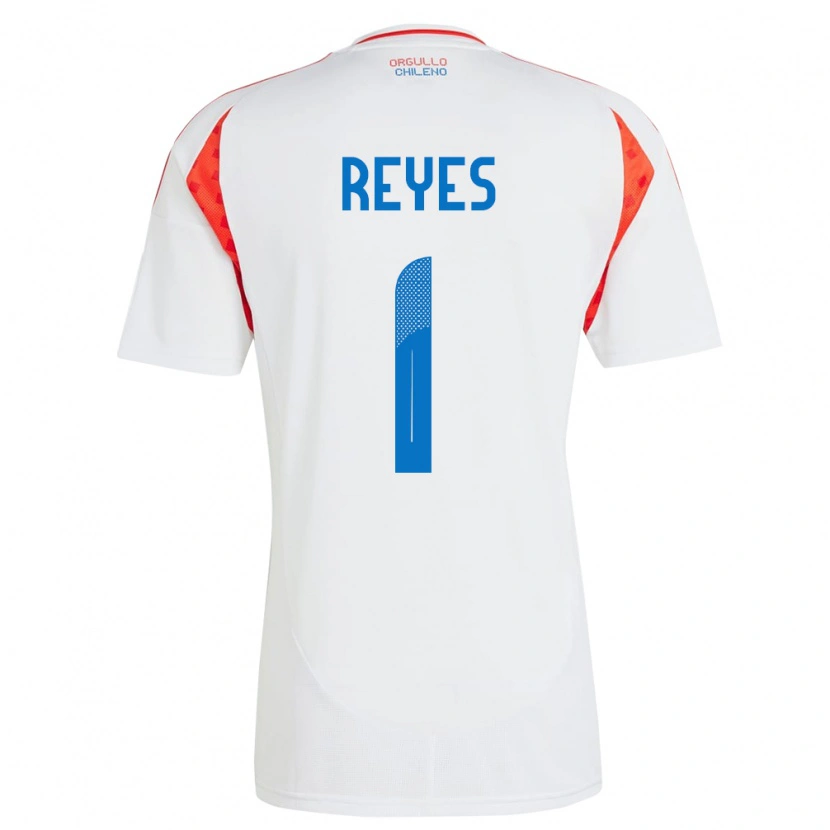 Danxen Niño Camiseta Chile Vicente Reyes #1 Blanco 2ª Equipación 24-26 La Camisa
