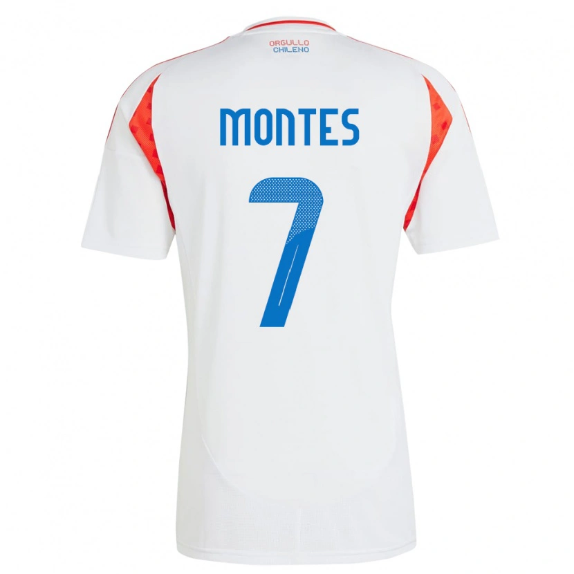 Danxen Niño Camiseta Chile Clemente Montes #7 Blanco 2ª Equipación 24-26 La Camisa