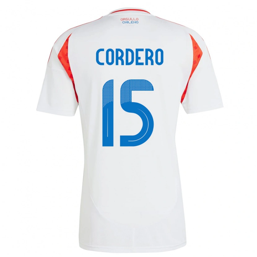 Danxen Niño Camiseta Chile Renato Cordero #15 Blanco 2ª Equipación 24-26 La Camisa