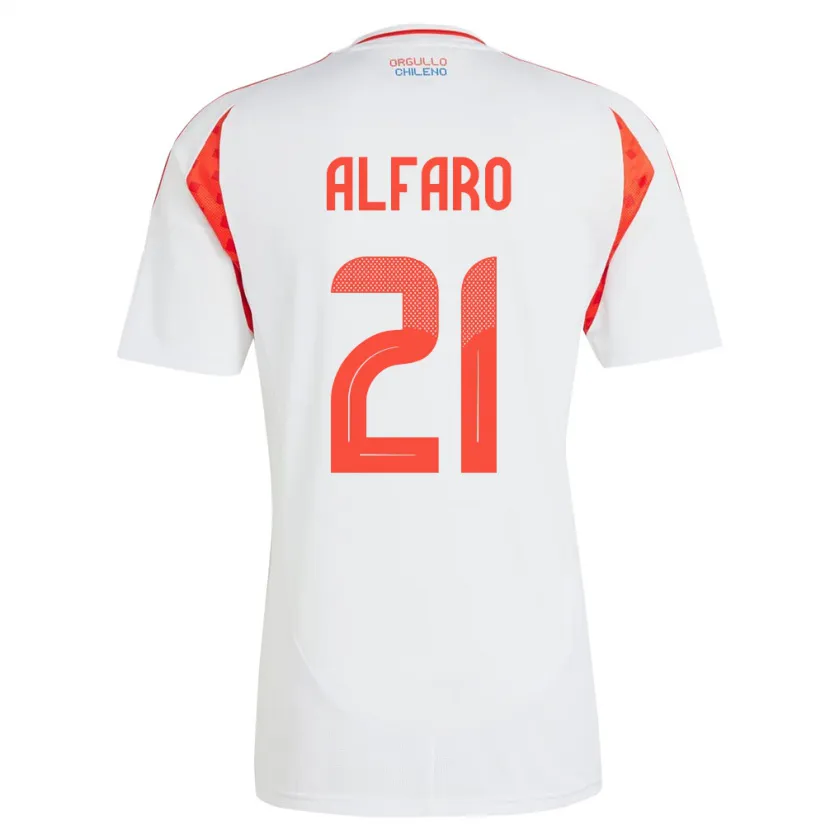 Danxen Niño Camiseta Chile Julián Alfaro #21 Blanco 2ª Equipación 24-26 La Camisa