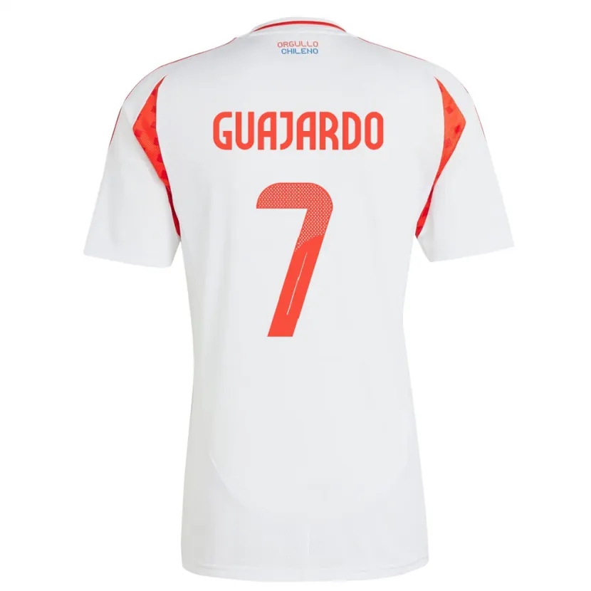 Danxen Niño Camiseta Chile Paolo Guajardo #7 Blanco 2ª Equipación 24-26 La Camisa