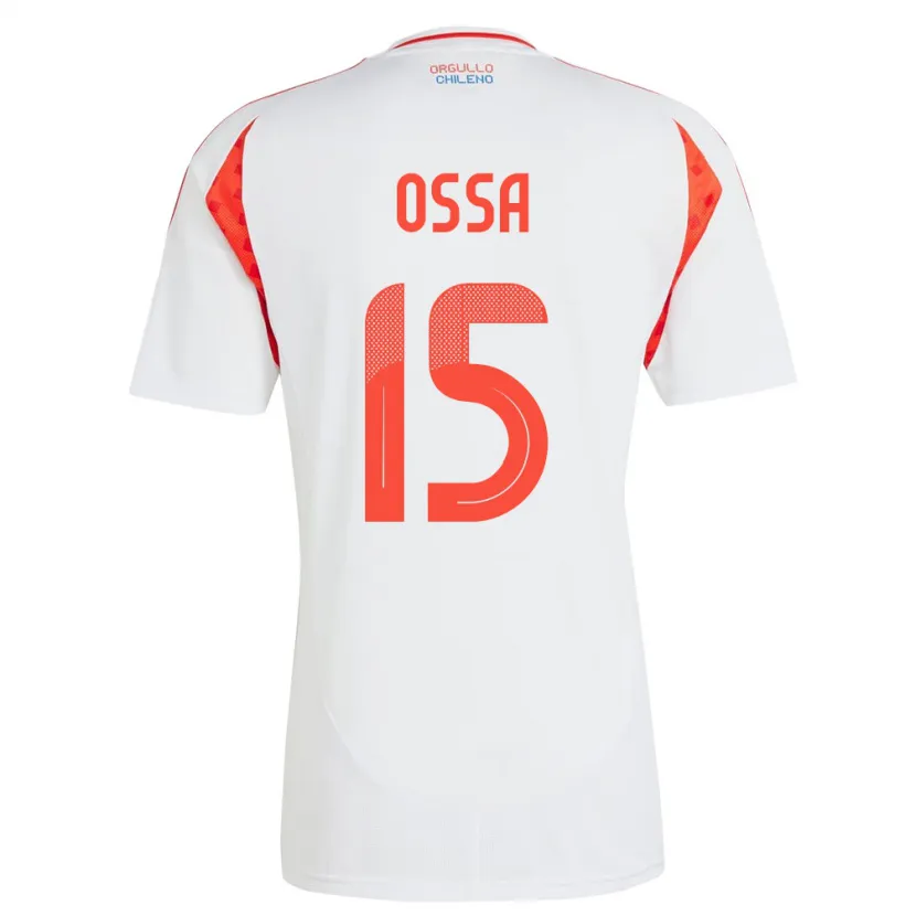 Danxen Niño Camiseta Chile Diego Ossa #15 Blanco 2ª Equipación 24-26 La Camisa