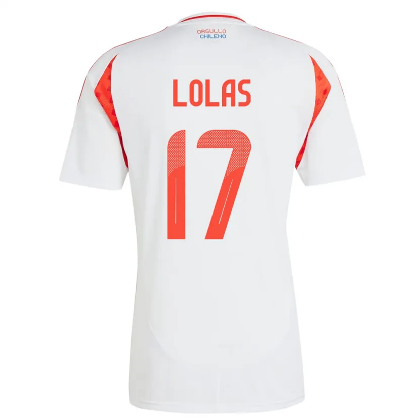 Danxen Niño Camiseta Chile Manuel Lolas #17 Blanco 2ª Equipación 24-26 La Camisa