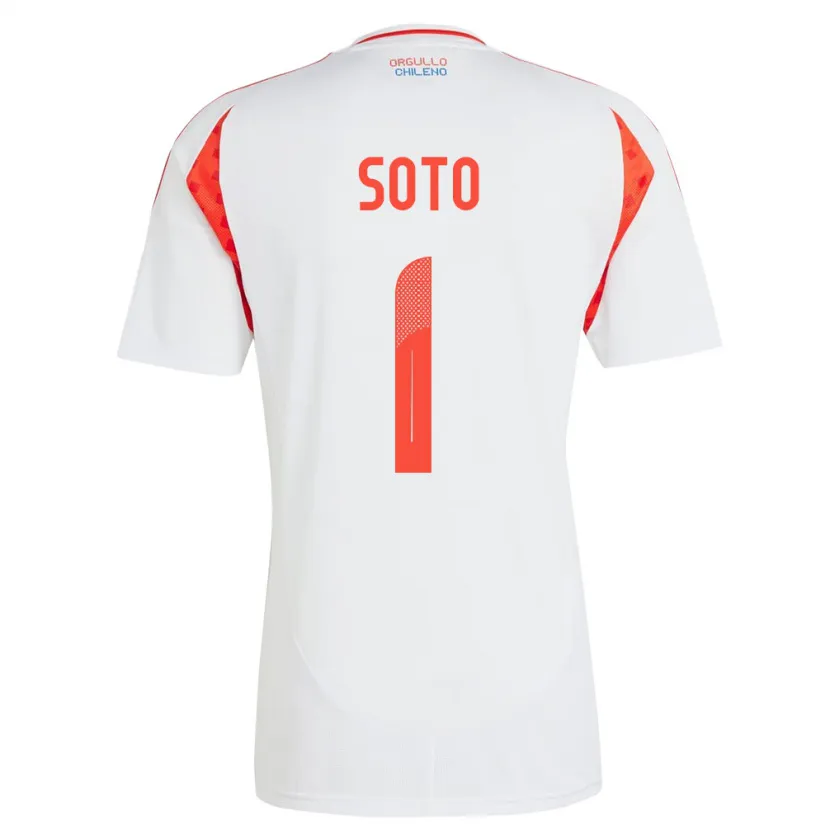 Danxen Niño Camiseta Chile Fernando Soto #1 Blanco 2ª Equipación 24-26 La Camisa