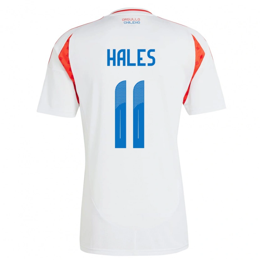 Danxen Niño Camiseta Chile Alejandro Hales #11 Blanco 2ª Equipación 24-26 La Camisa