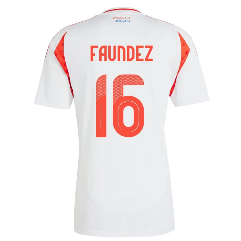 Danxen Niño Camiseta Chile Felipe Faúndez #16 Blanco 2ª Equipación 24-26 La Camisa