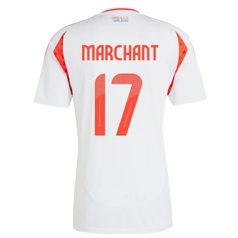 Danxen Niño Camiseta Chile Francisco Marchant #17 Blanco 2ª Equipación 24-26 La Camisa