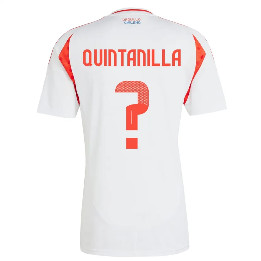 Danxen Niño Camiseta Chile Vicente Quintanilla #0 Blanco 2ª Equipación 24-26 La Camisa