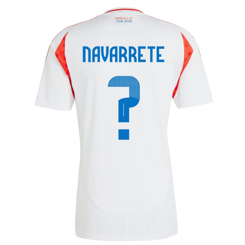 Danxen Niño Camiseta Chile Sebastián Navarrete #0 Blanco 2ª Equipación 24-26 La Camisa