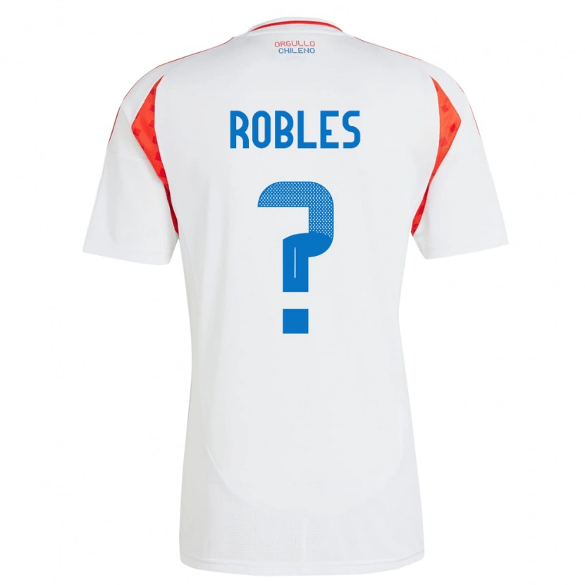 Danxen Niño Camiseta Chile Diego Robles #0 Blanco 2ª Equipación 24-26 La Camisa