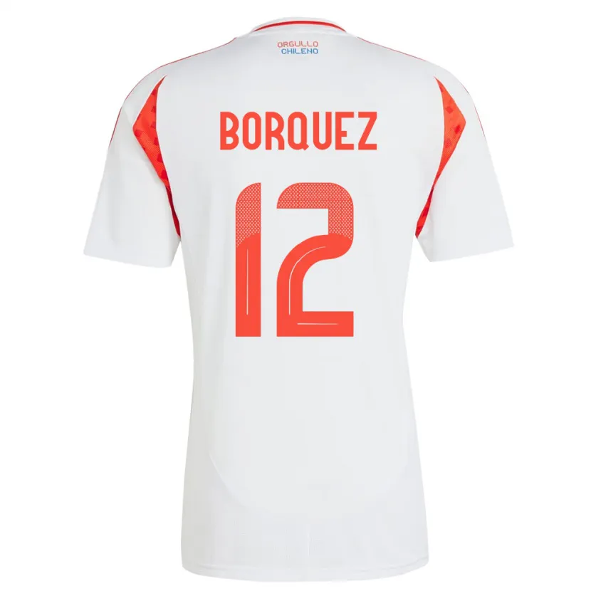 Danxen Niño Camiseta Chile Gabriela Bórquez #12 Blanco 2ª Equipación 24-26 La Camisa