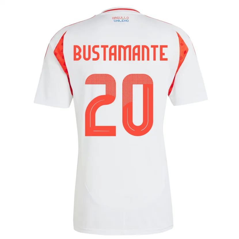 Danxen Niño Camiseta Chile Paloma Bustamante #20 Blanco 2ª Equipación 24-26 La Camisa