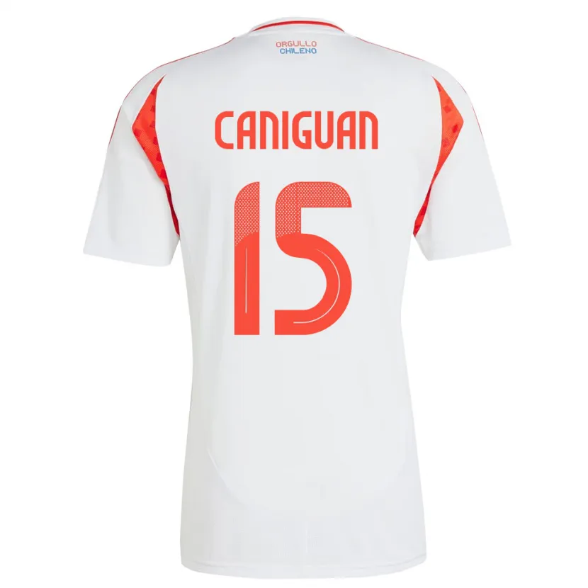 Danxen Niño Camiseta Chile Franchesca Caniguán #15 Blanco 2ª Equipación 24-26 La Camisa