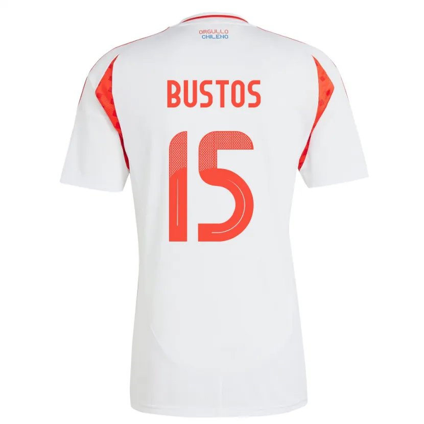 Danxen Niño Camiseta Chile Melissa Bustos #15 Blanco 2ª Equipación 24-26 La Camisa