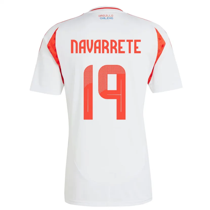 Danxen Niño Camiseta Chile Valentina Navarrete #19 Blanco 2ª Equipación 24-26 La Camisa